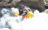 Boofing a drop on the Upper Mishualli
