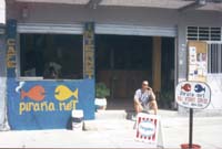 Sat outside Jaime's cafe in Tena having a cool beer