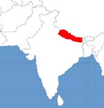 map showing nepal