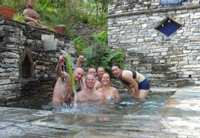 Enjoying a well earned rest and ejoying the plunge pool after a sauna the Last Resort