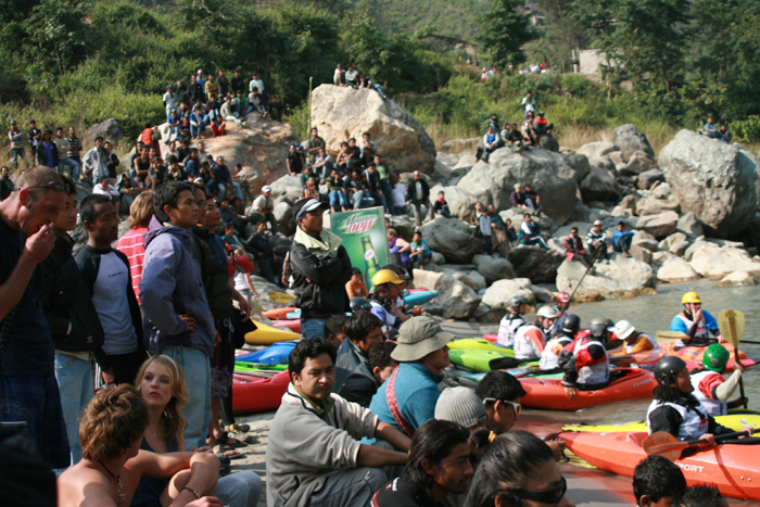 The crowds gathered for the rodeo competition...